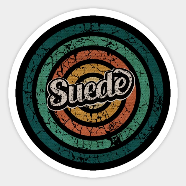 Suede // Retro Circle Crack Vintage Sticker by People Mask